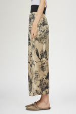 Wide-Leg Pants Tropical Print