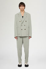 Sage Green Straight-Leg Trousers