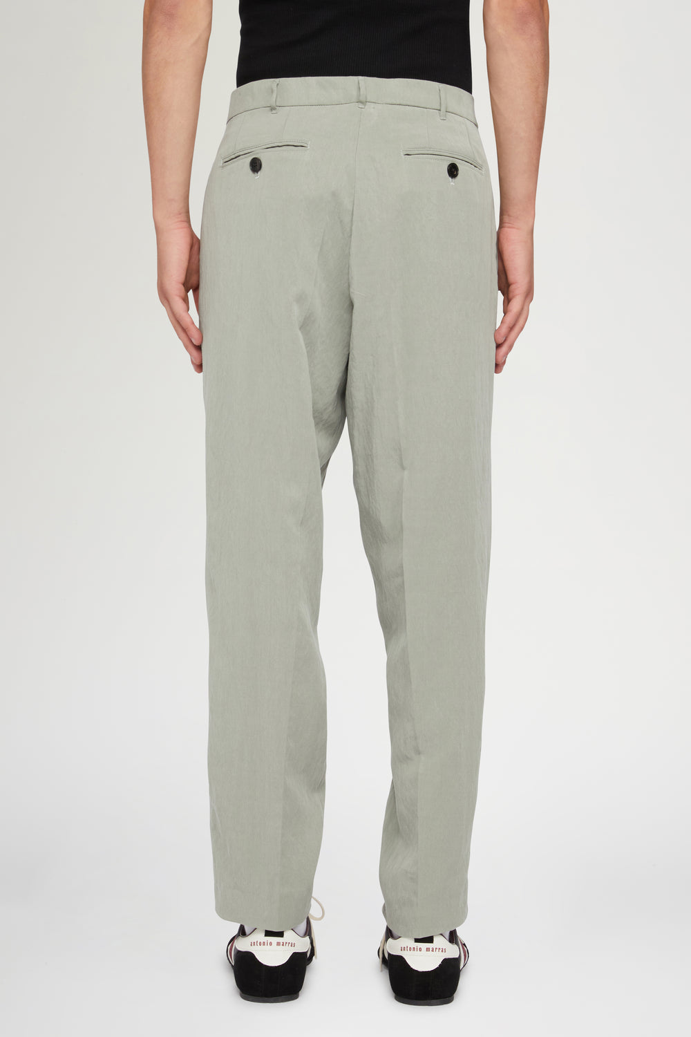 Sage Green Straight-Leg Trousers