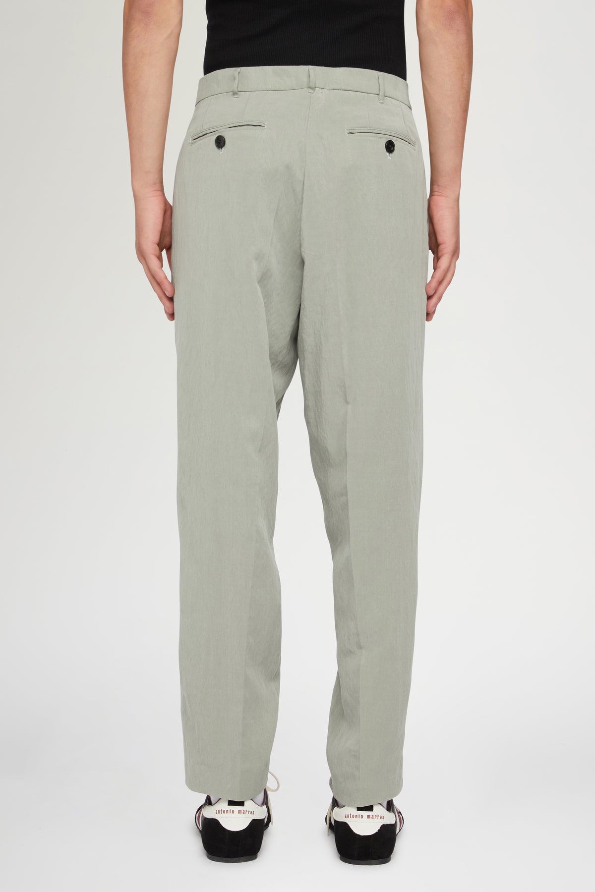 Sage Green Straight-Leg Trousers