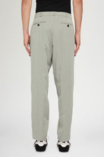Sage Green Straight-Leg Trousers