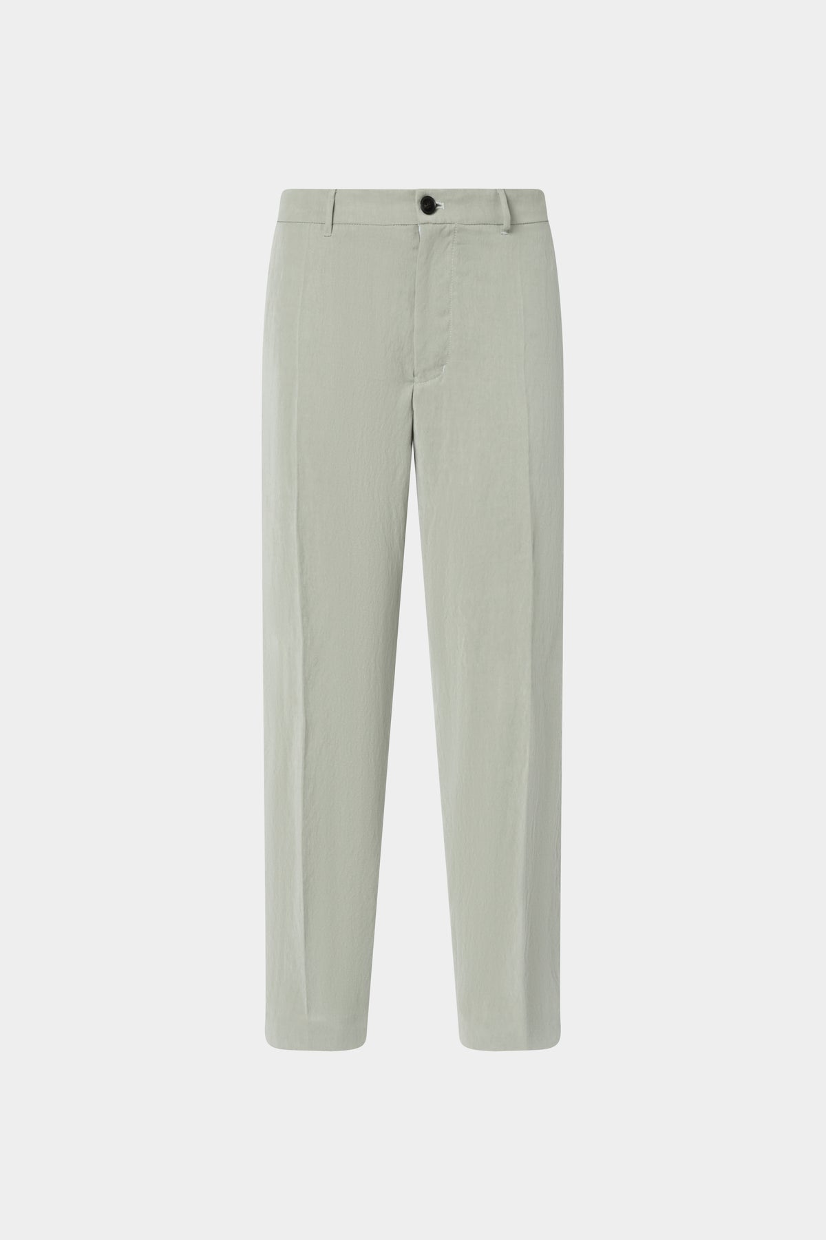 Sage Green Straight-Leg Trousers