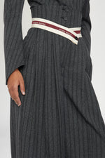 Pantaloni Gessati con Vita Stile Corsetto