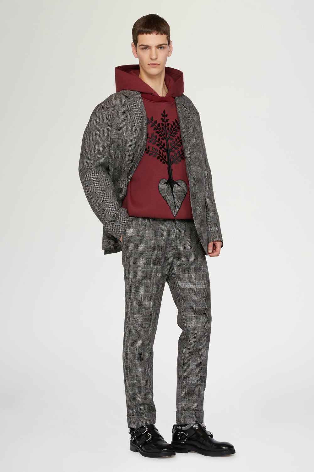 Grey Regular-Fit Pants in Wool