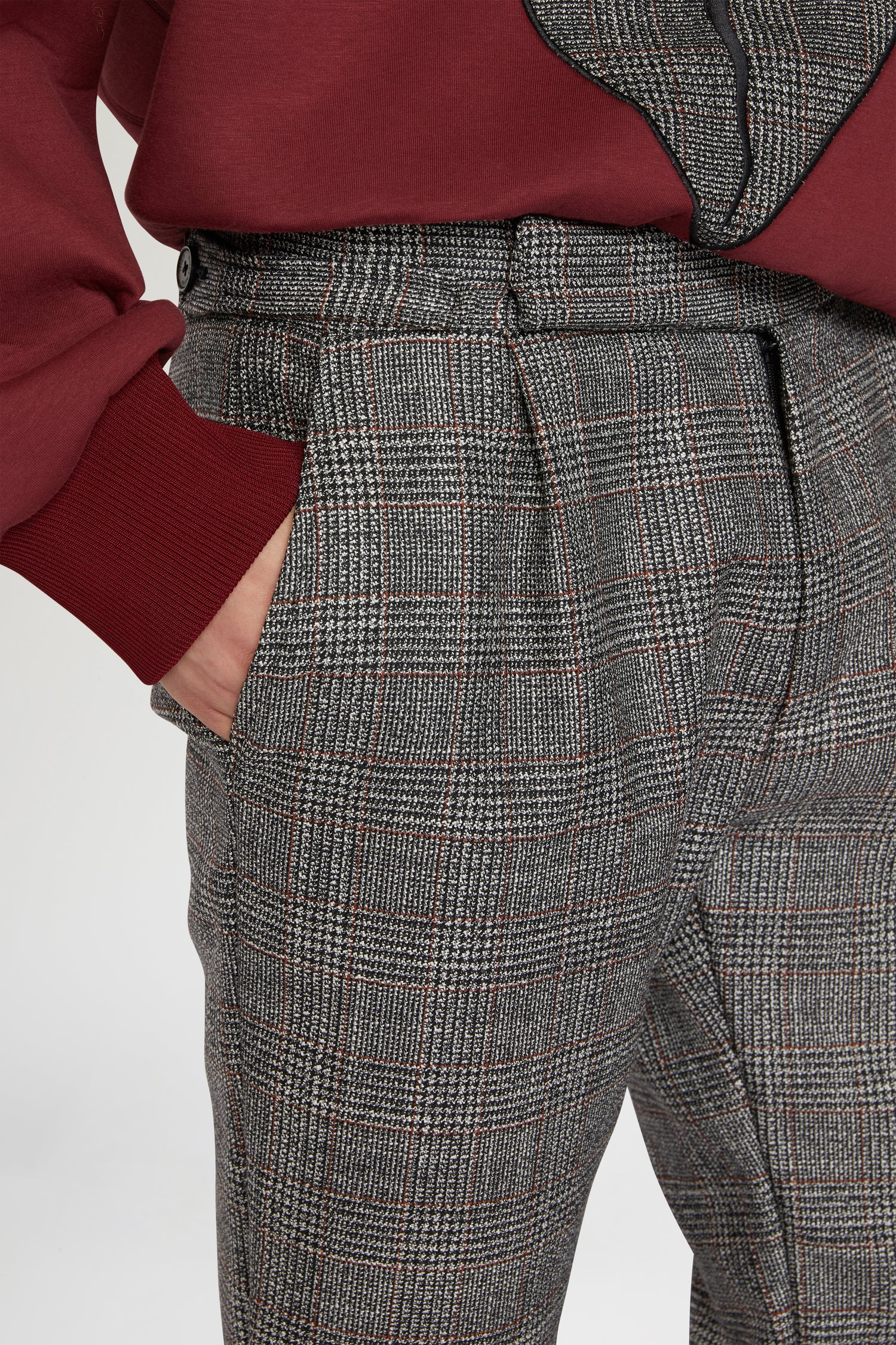 Grey Regular-Fit Pants in Wool