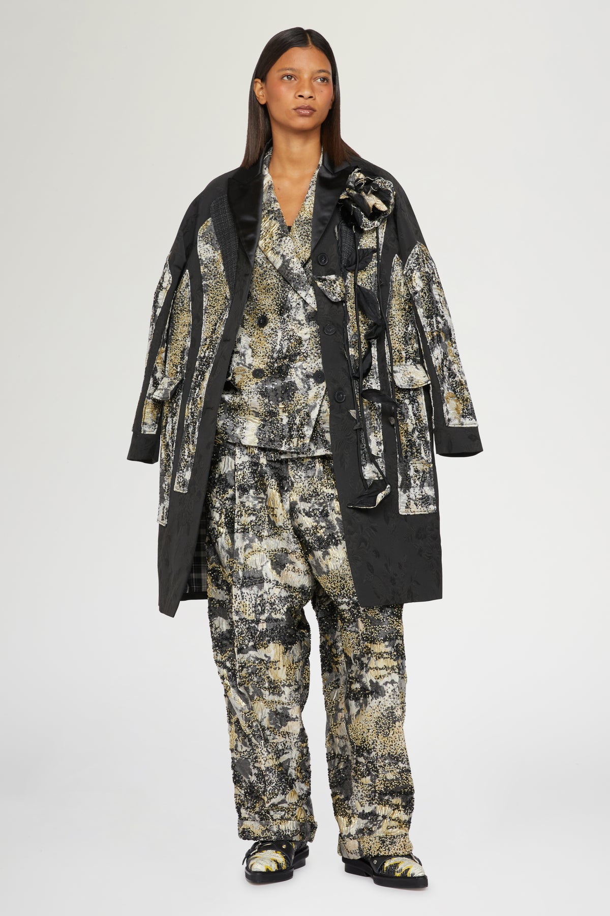 Pantaloni Loose in Broccato