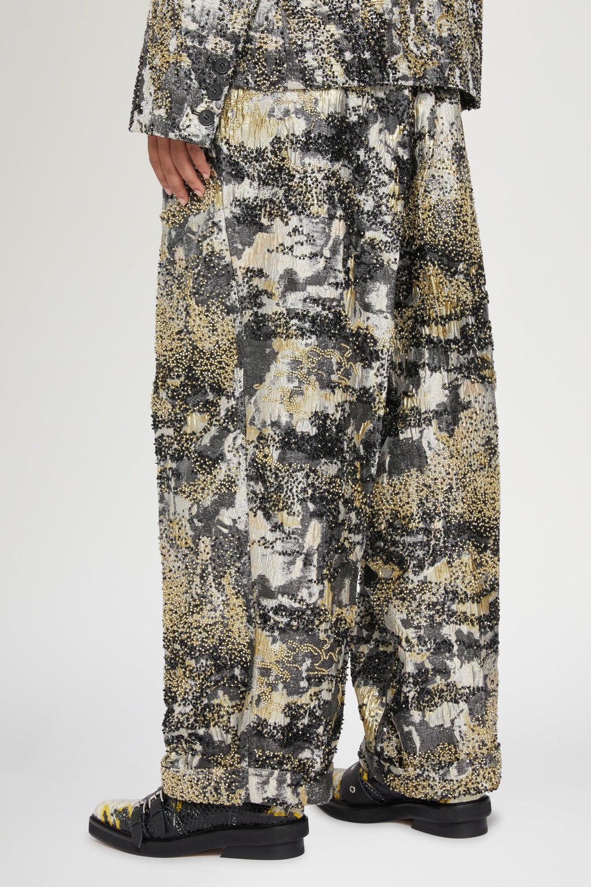 Pantaloni Loose in Broccato