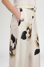 Palazzo Pants in Silk Twill with Floral Print