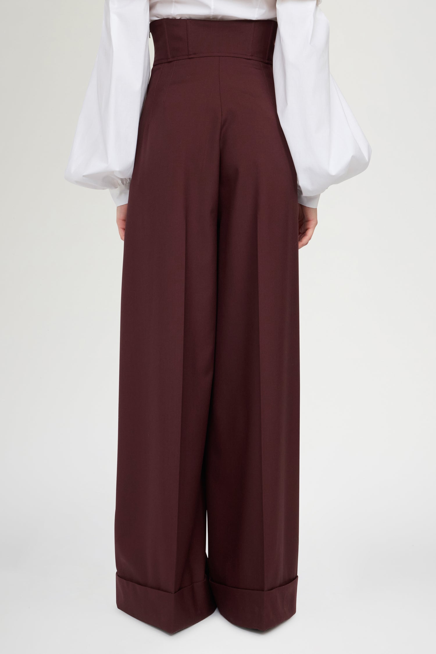 Wide-Leg Trousers With Corset Waist