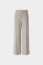 Pantalone Risvolto in Micro Check