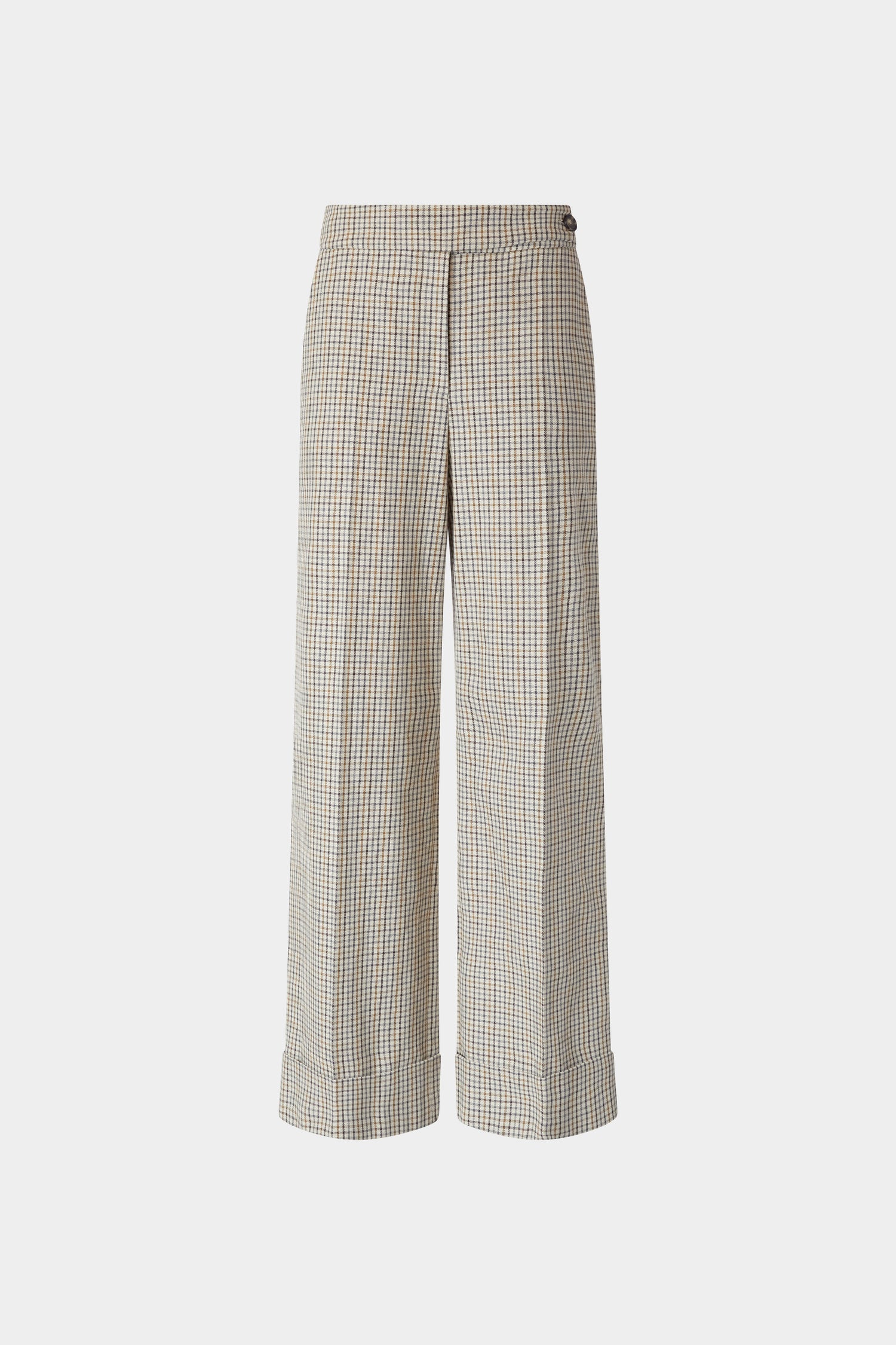 Pantalone Risvolto in Micro Check