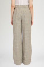 Pantalone Risvolto in Micro Check