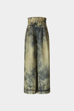 Bustier High-Waisted Denim Palazzo Pants
