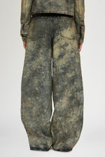 Mid-Rise Straight-Leg Denim Pants