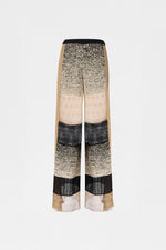 Knit Pants with Beige and Black Patchwork