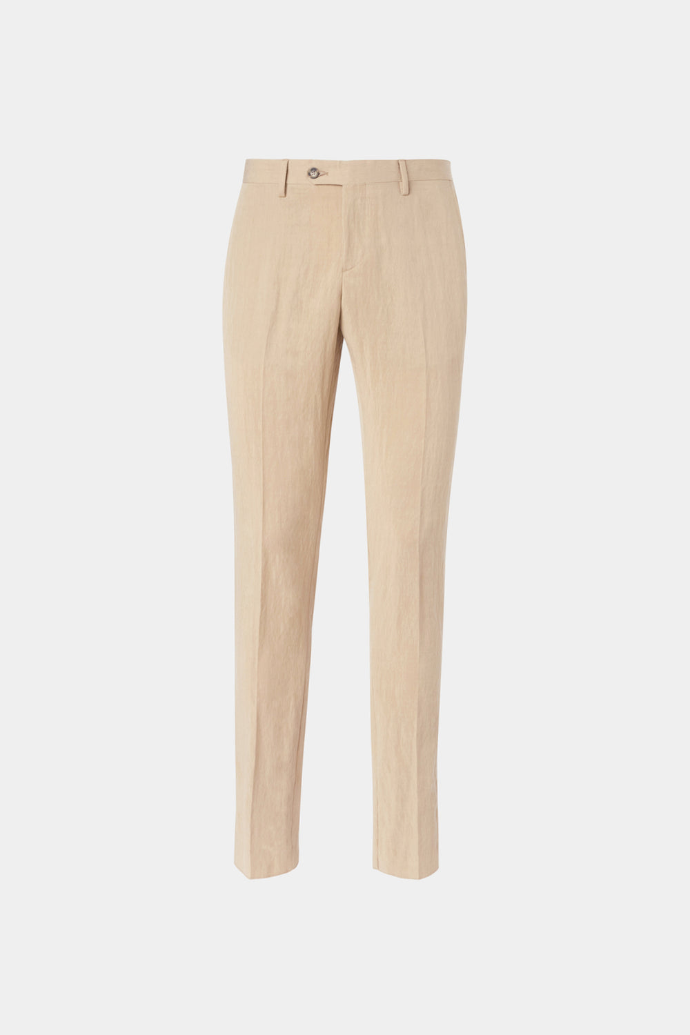 Beige Straight-Leg Tailored Trousers