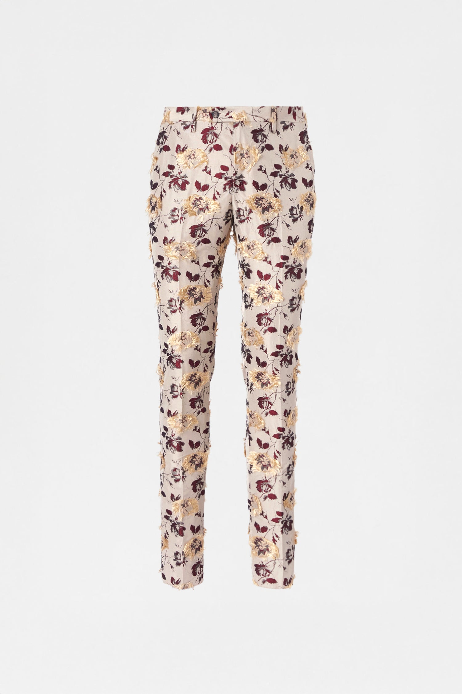Pantaloni Sartoriali in Jacquard Floreale