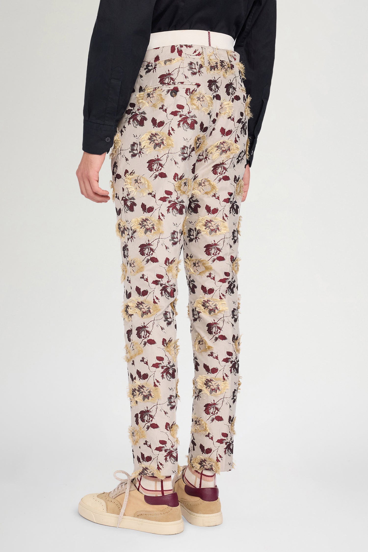 Pantaloni Sartoriali in Jacquard Floreale