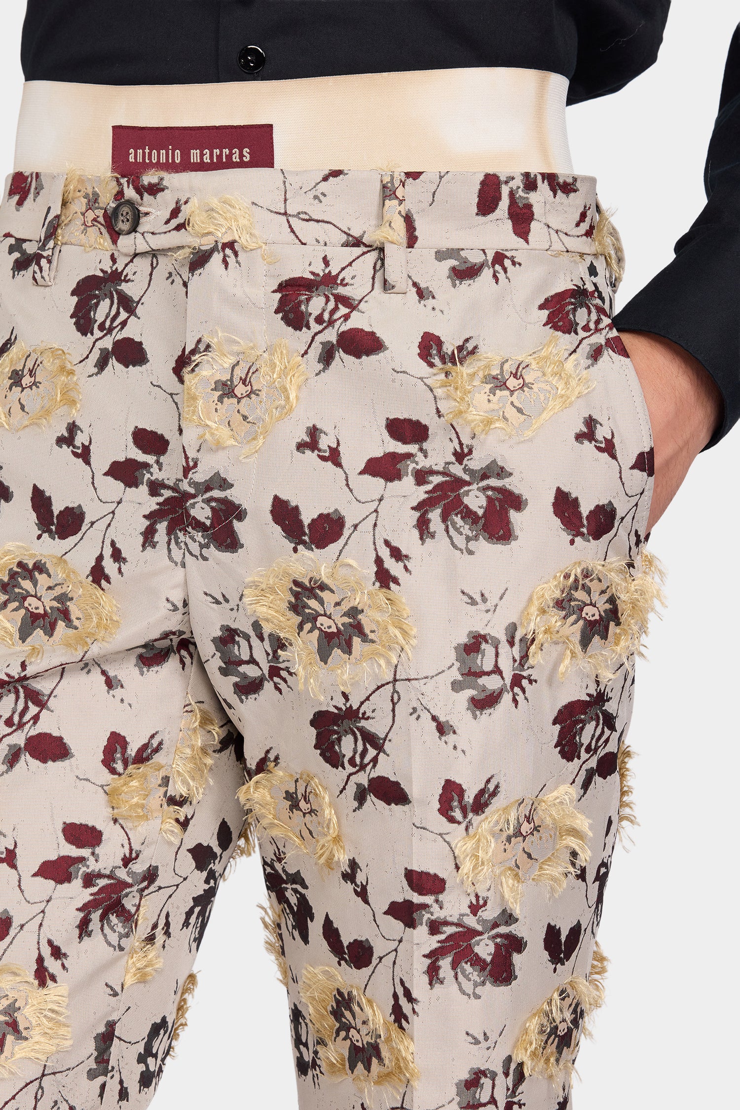 Pantaloni Sartoriali in Jacquard Floreale