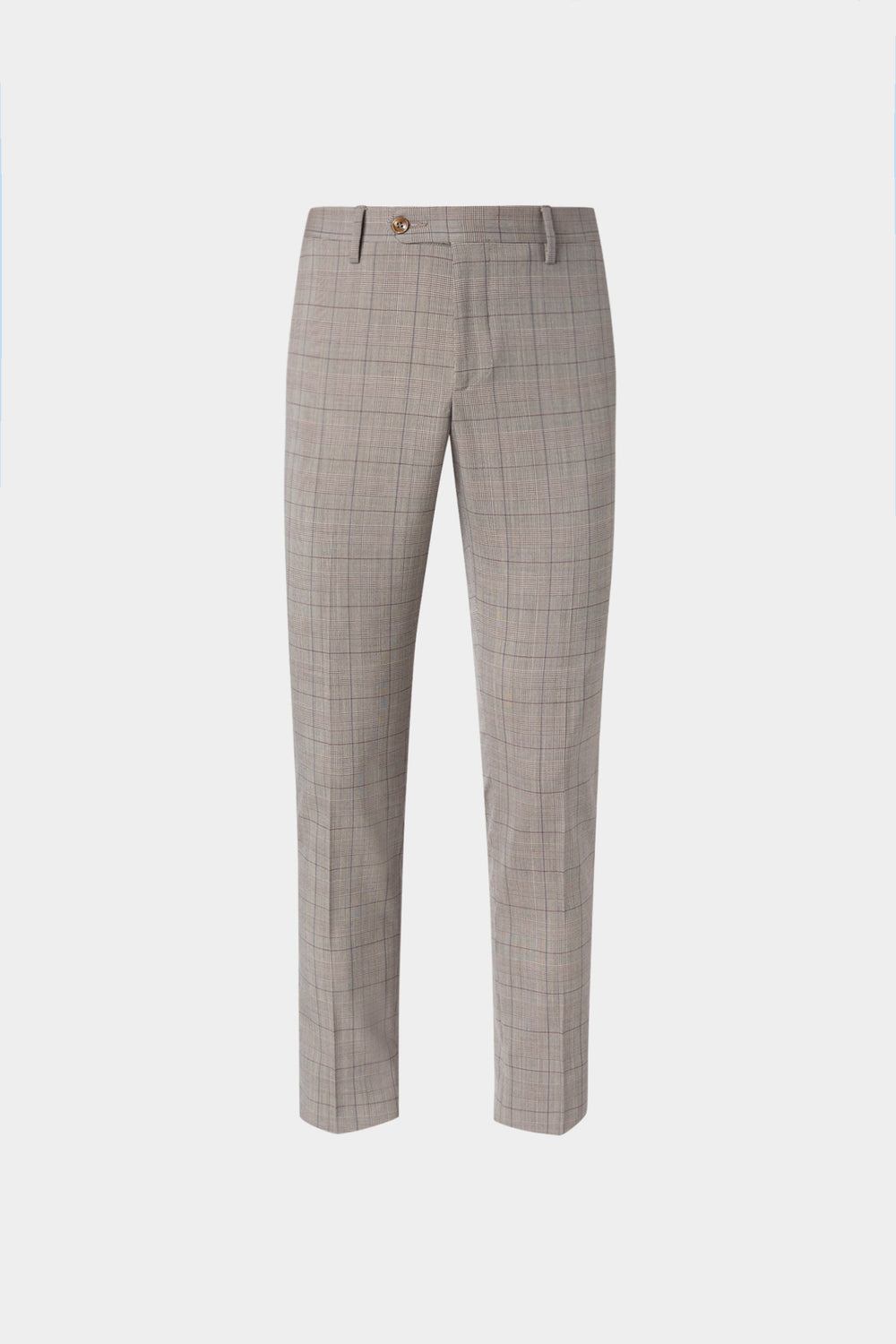 Pantaloni Sartoriali Grigi a Quadri Gamba Dritta