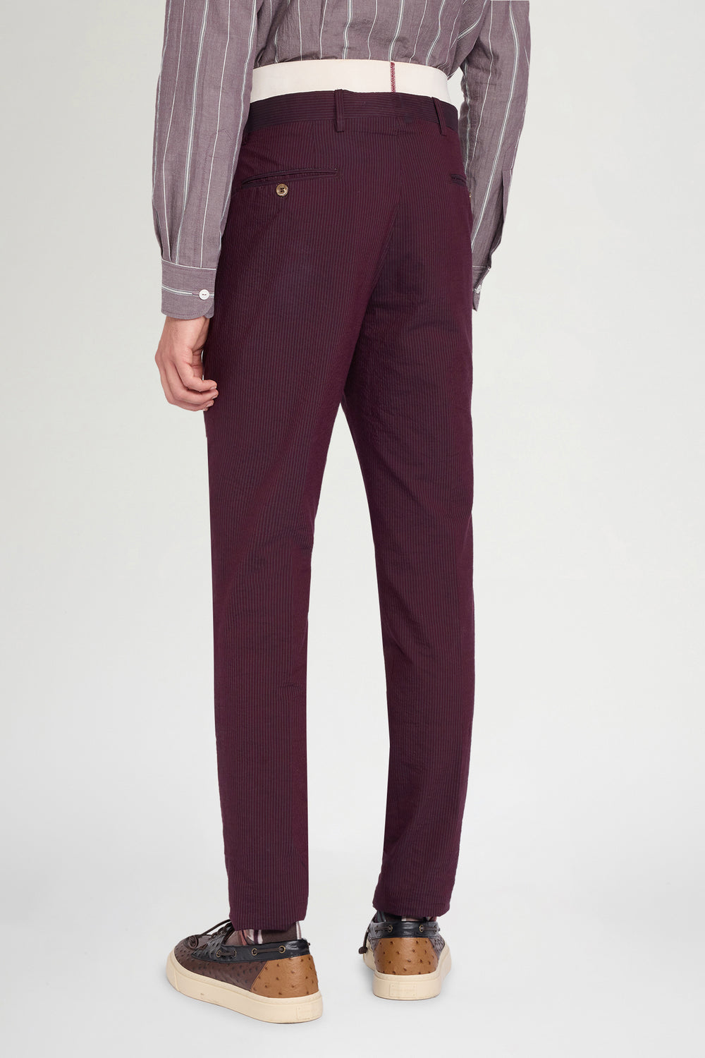 Bordeaux Straight-Leg Tailored Trousers