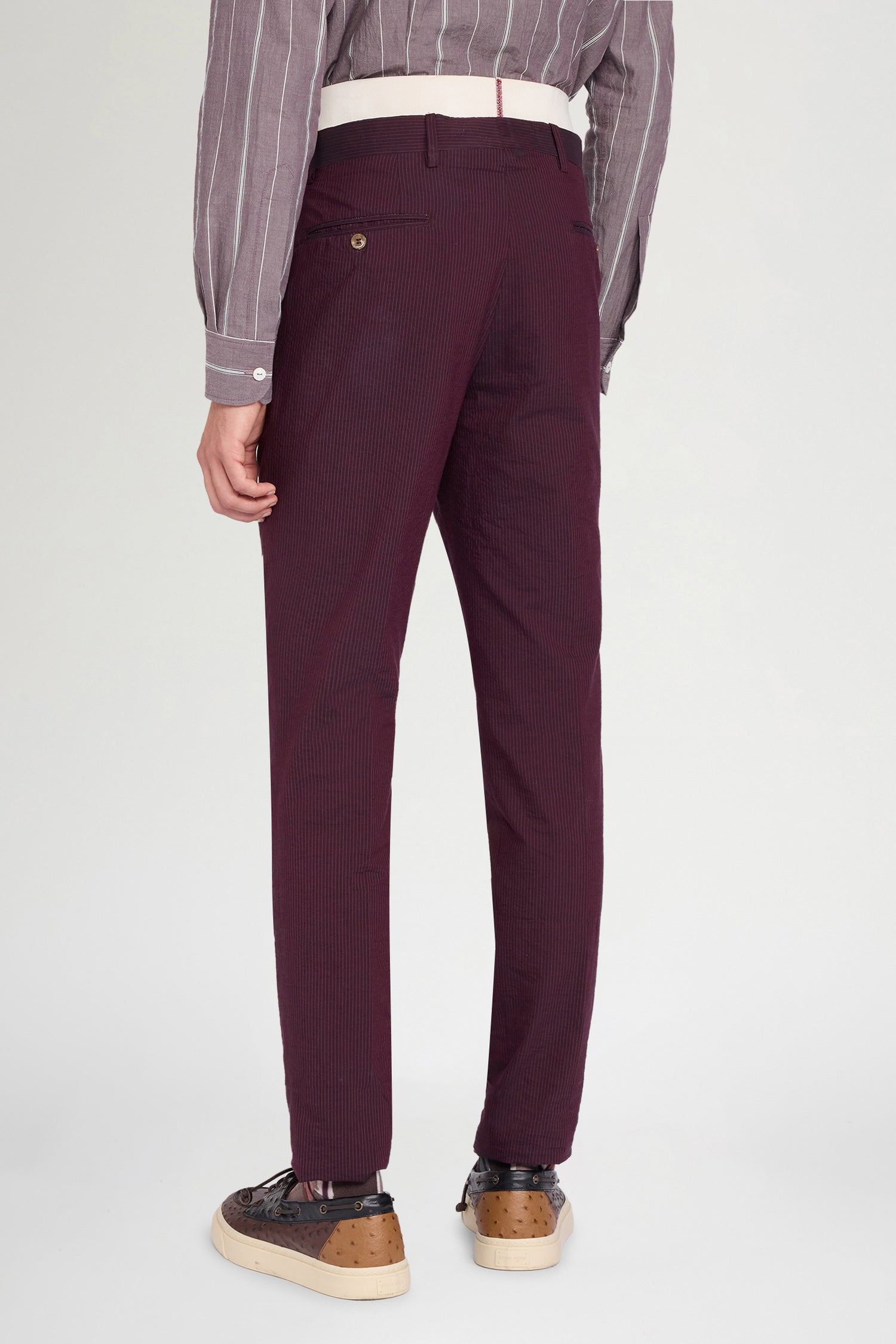 Bordeaux Straight-Leg Tailored Trousers