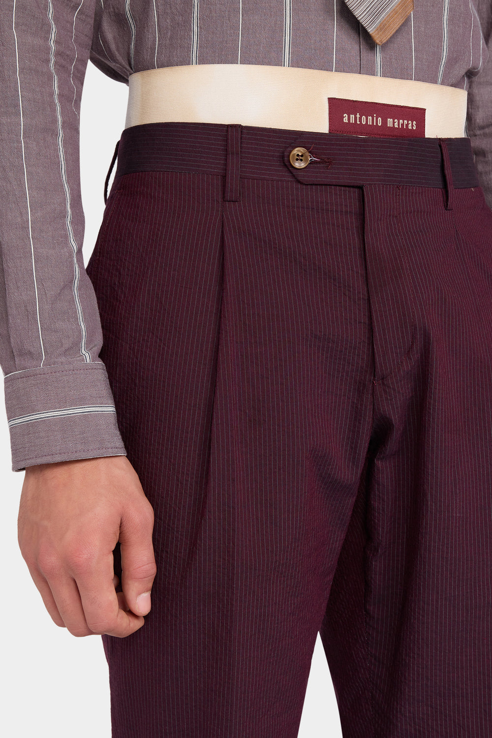 Bordeaux Straight-Leg Tailored Trousers