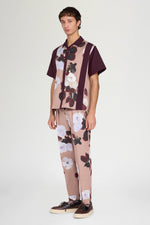 Pantaloni Sartoriali Floreali Rosa Polvere