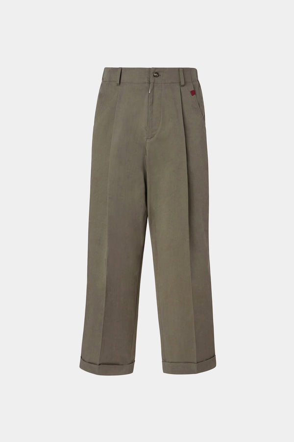 Tailored Wide Olive Pants