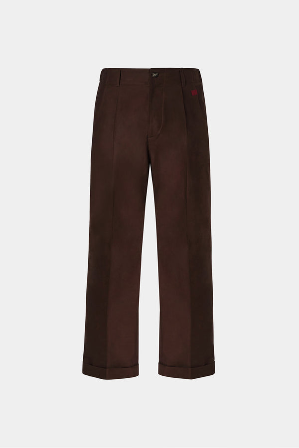 Brown Loose Two-Pleat Pants