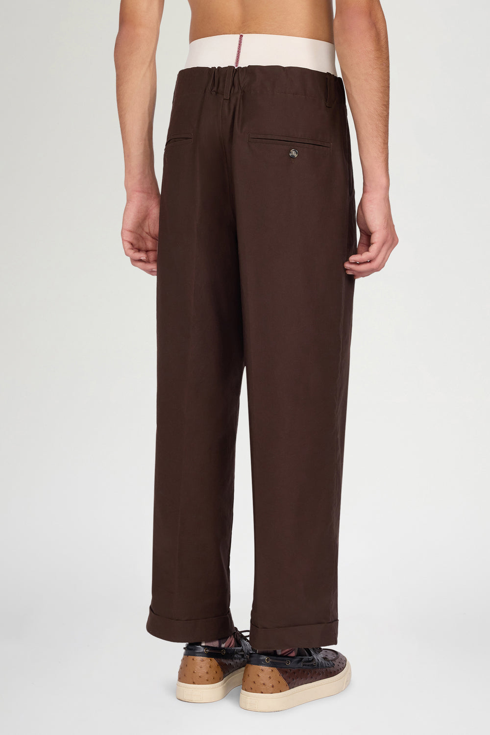 Brown Loose Two-Pleat Pants