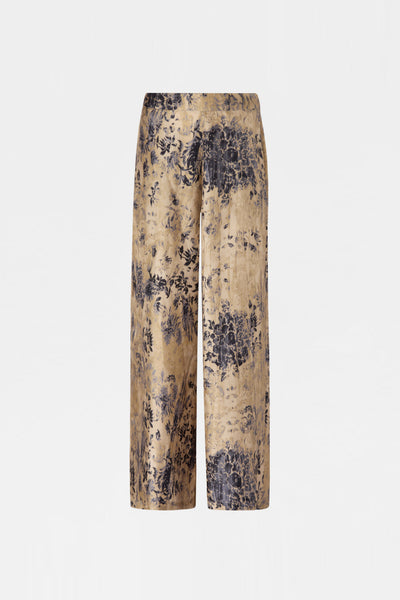 Pantaloni Palazzo in Seta Stampata