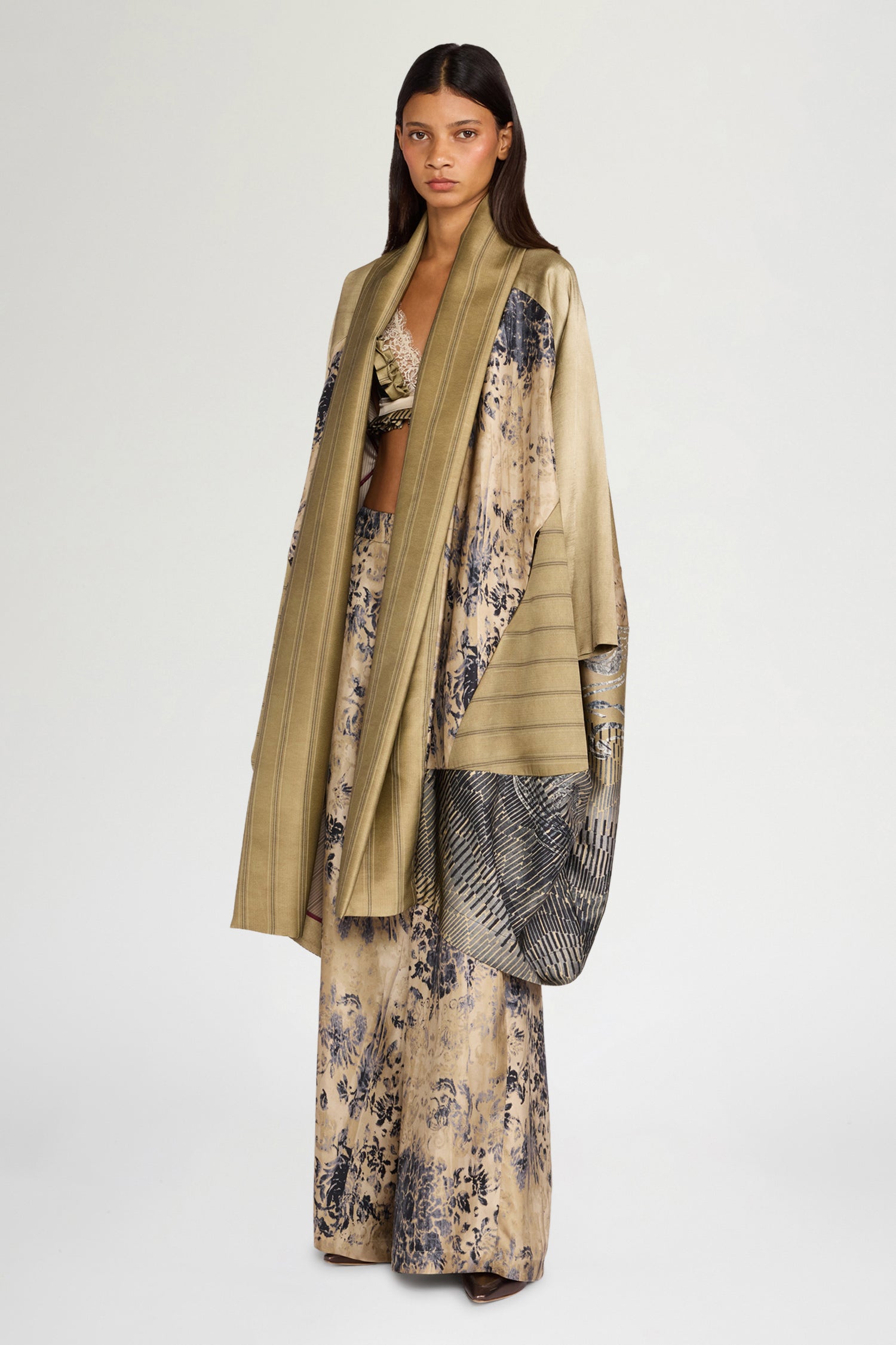 Palazzo Pants in Printed Silk