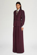 Pantaloni Bustier Bordeaux a Righe Sottili