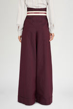 Pantaloni Bustier Bordeaux a Righe Sottili