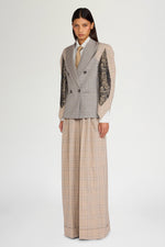 Wide Bustier Tartan Pants