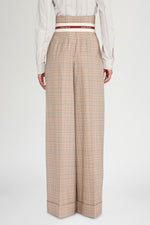 Wide Bustier Tartan Pants