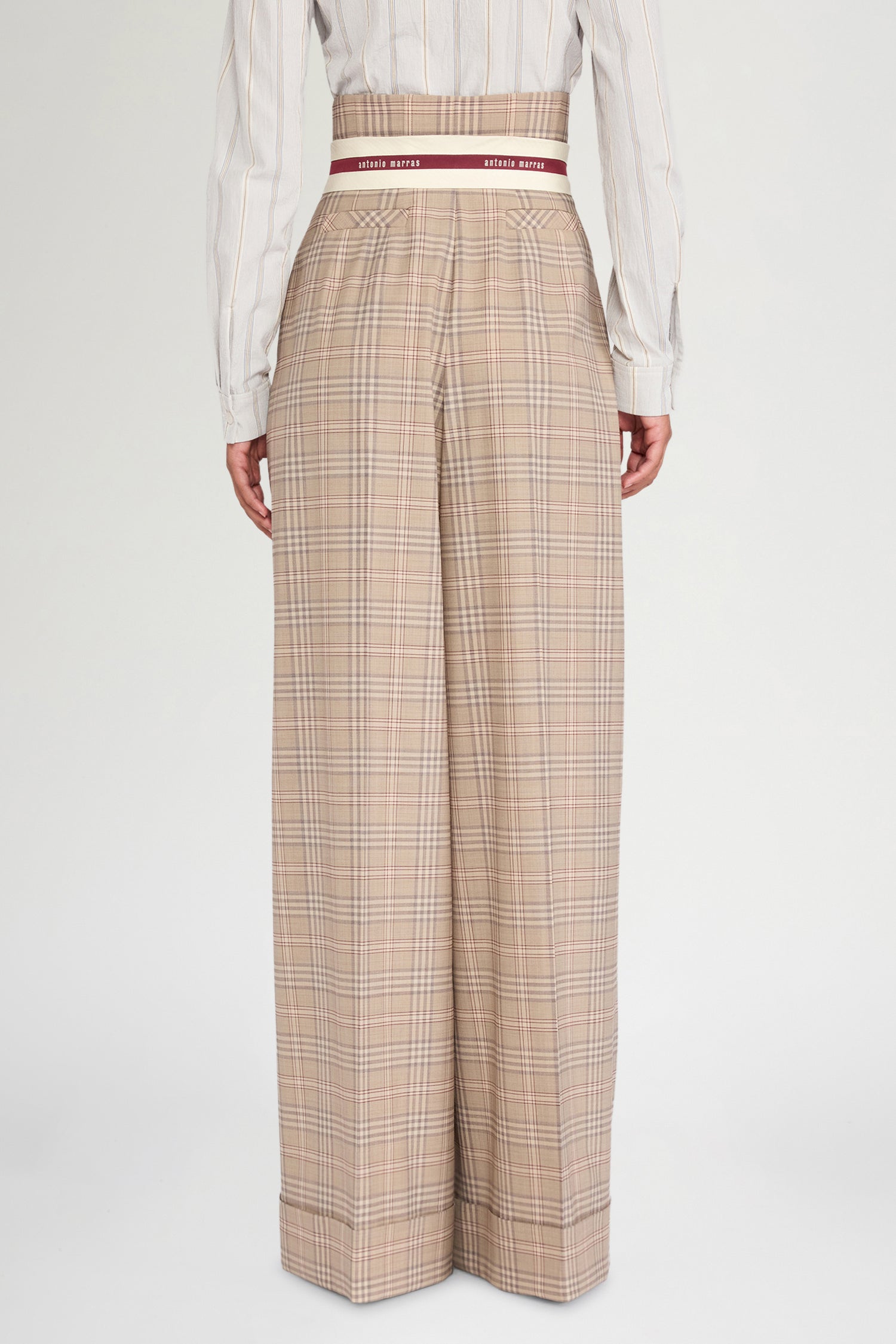 Wide Bustier Tartan Pants