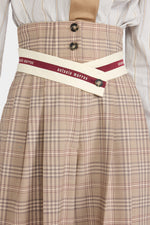 Wide Bustier Tartan Pants