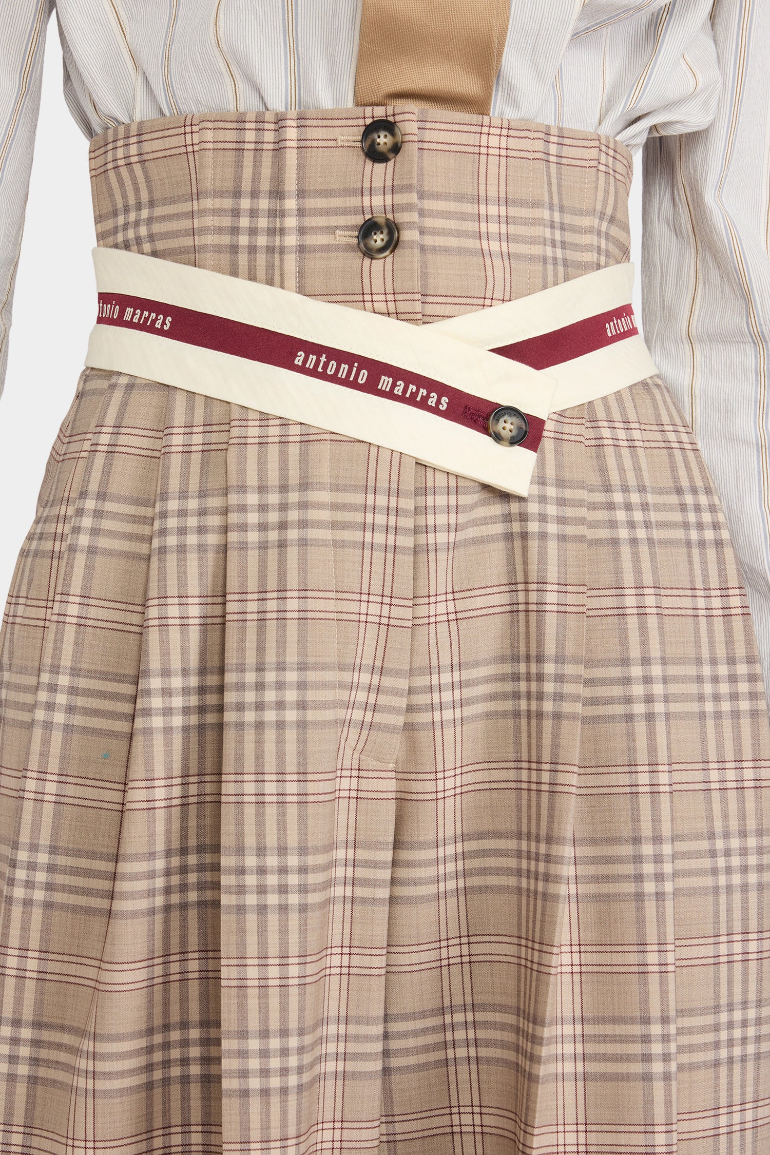 Wide Bustier Tartan Pants