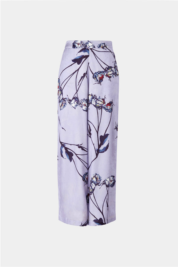 Lilac Painted Rose Palazzo Pants