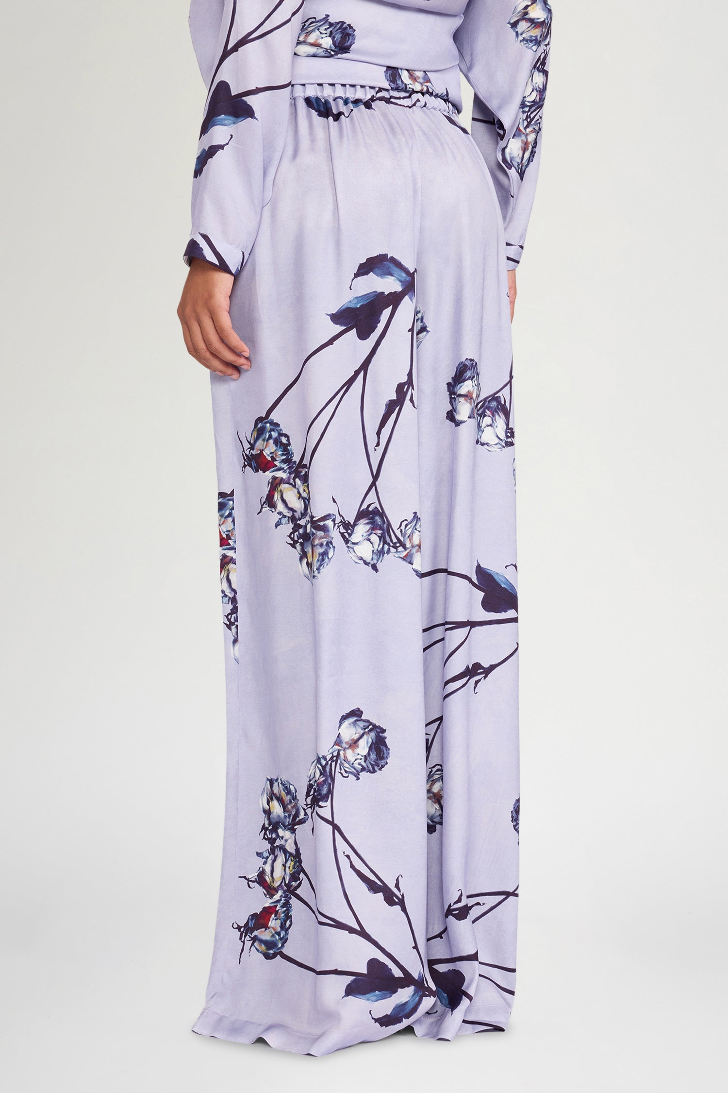 Lilac Painted Rose Palazzo Pants