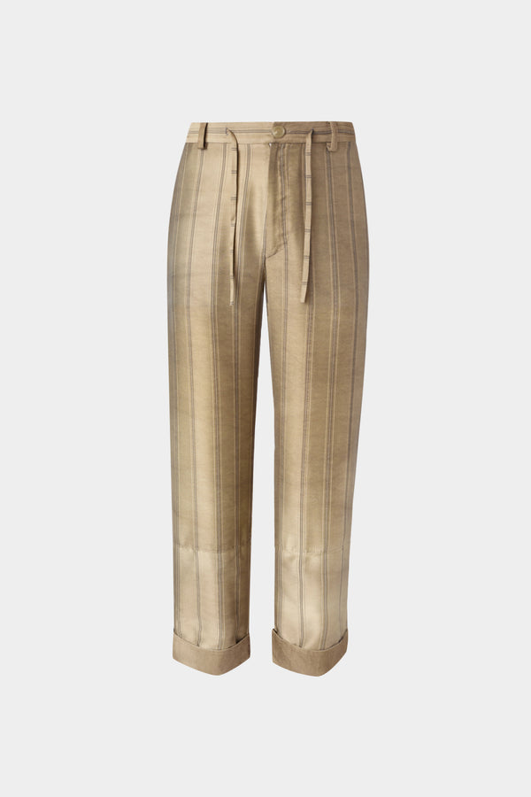 Gold Striped Relaxed Tailored Pants