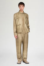 Gold Striped Relaxed Tailored Pants