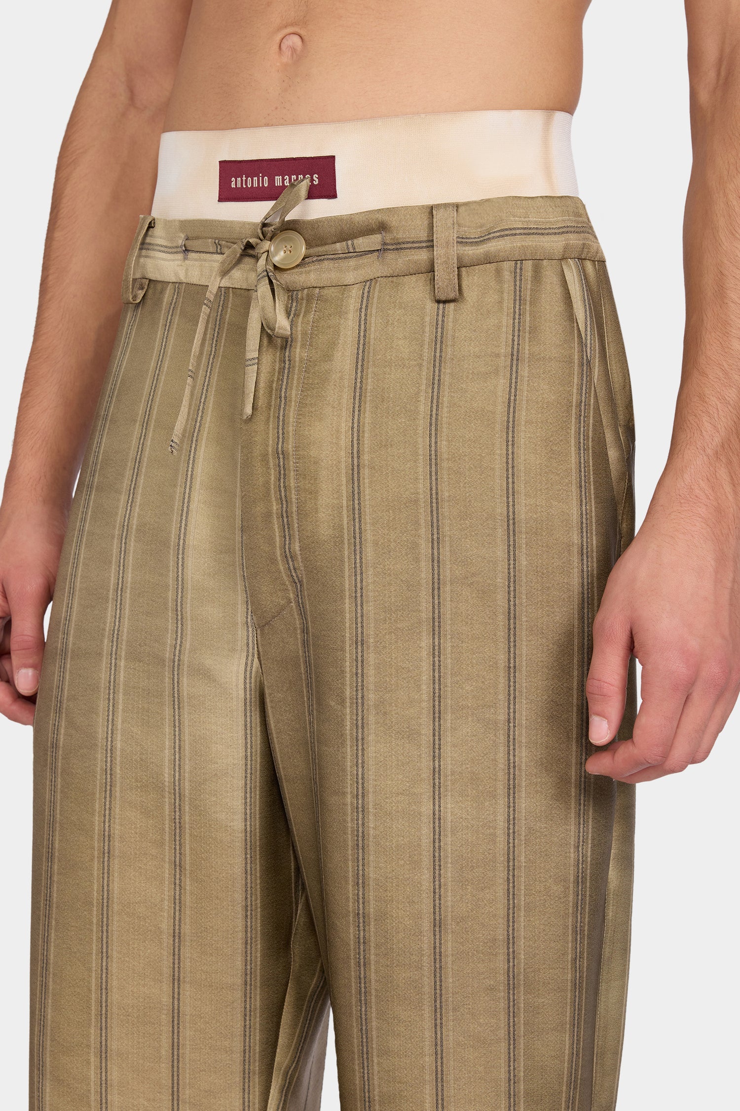 Gold Striped Relaxed Tailored Pants