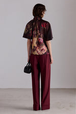 Pantaloni Ampi Bordeaux