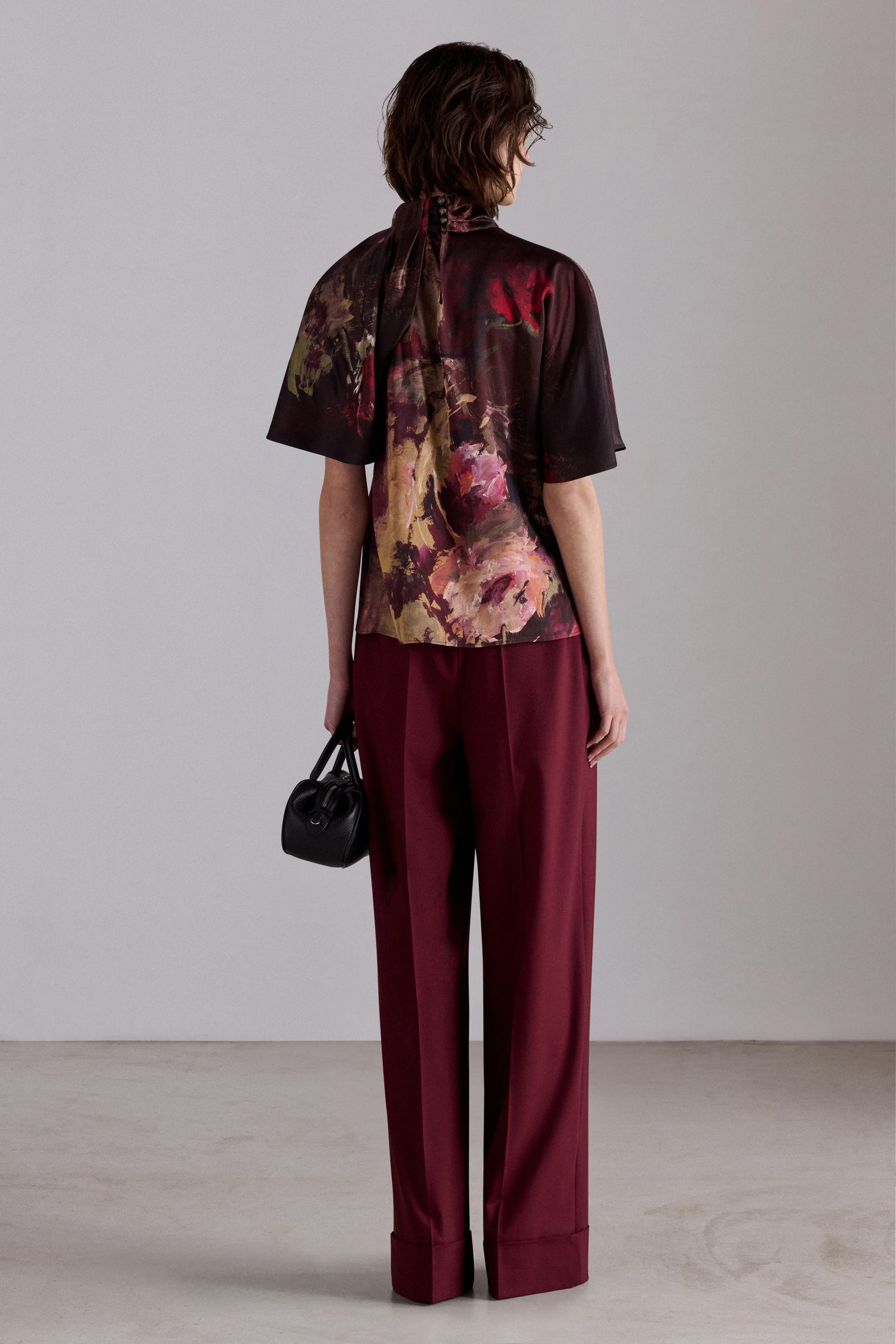 Pantaloni Ampi Bordeaux