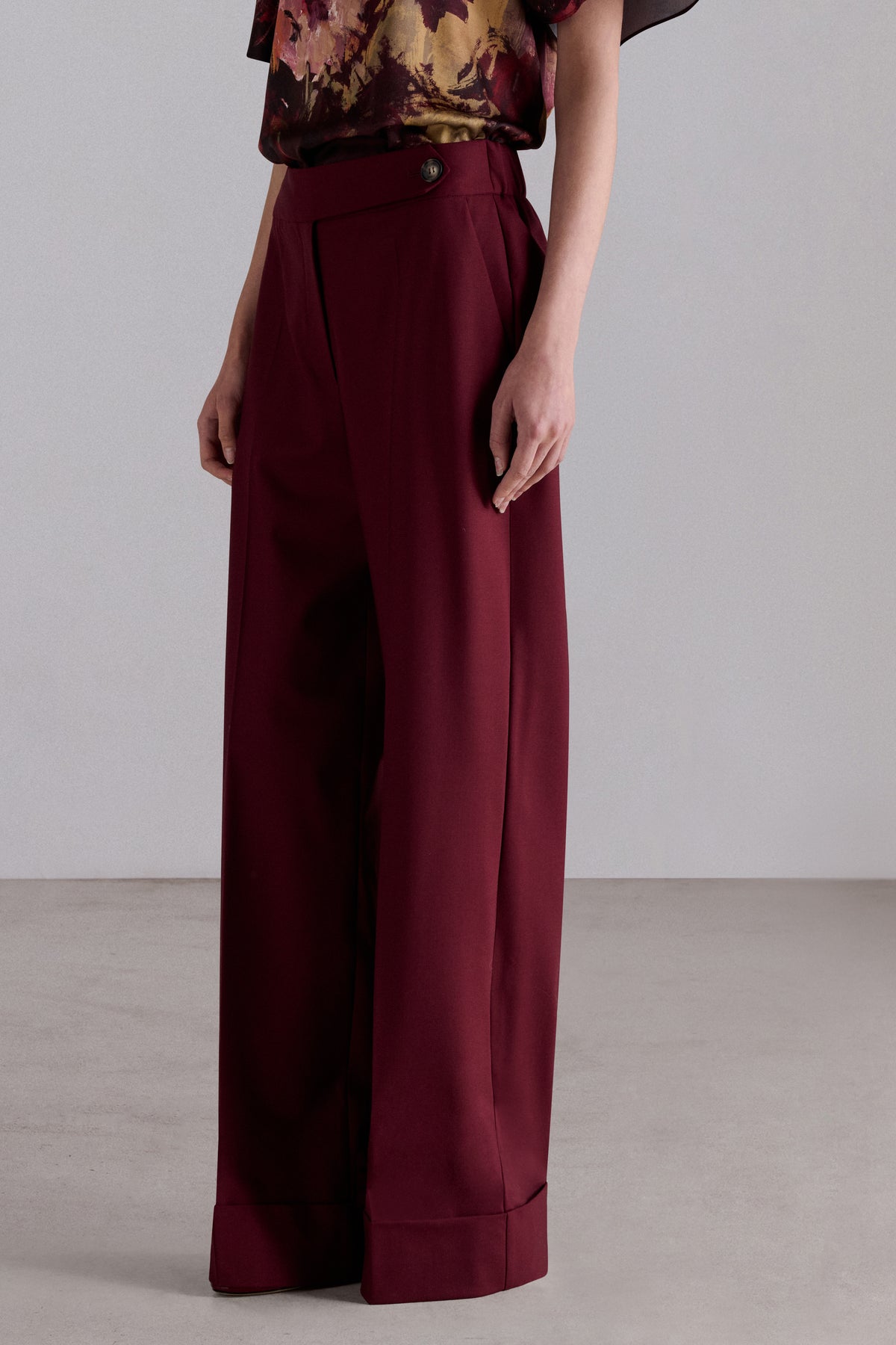 Pantaloni Ampi Bordeaux