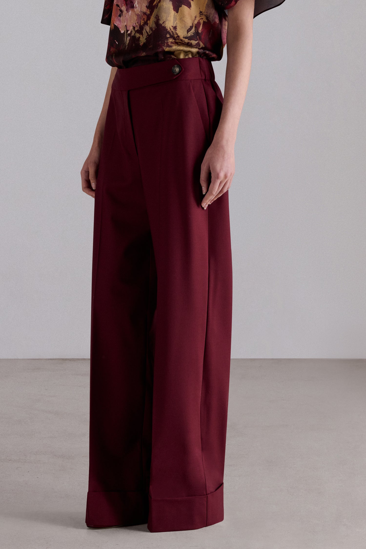 Pantaloni Ampi Bordeaux