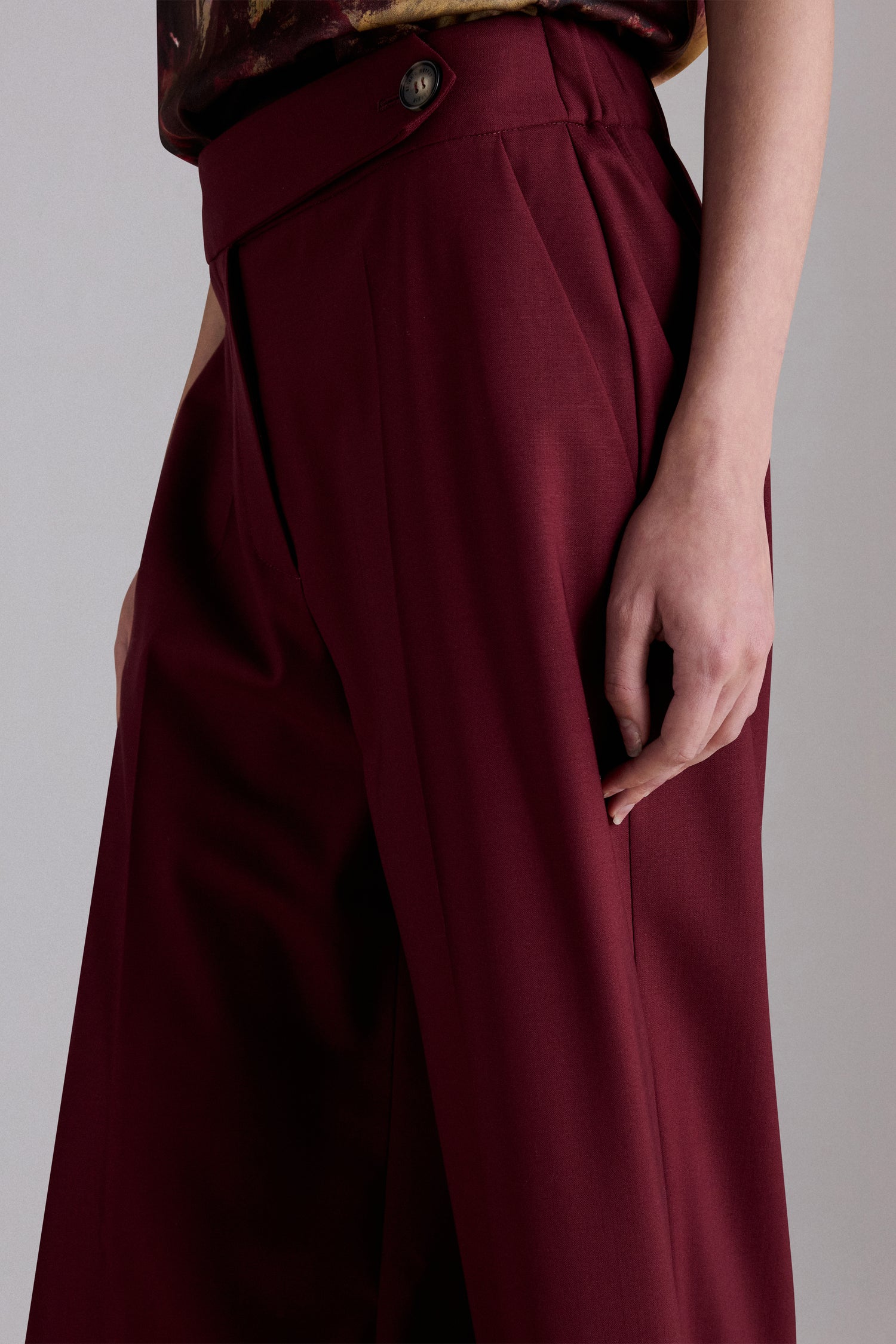 Pantaloni Ampi Bordeaux